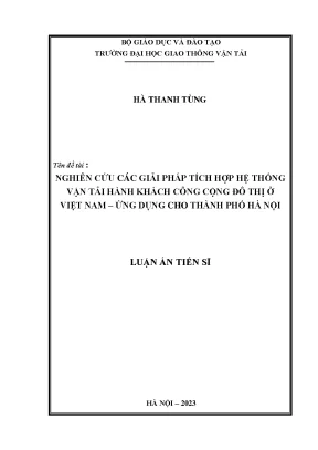 Giải pháp tích hợp hệ thống vận tải hành khách công cộng