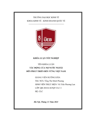 Tác Động Của Nợ Nước Ngoài Đến Phát Triển Bền Vững Tại