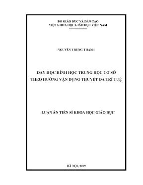 Dạy Học Hình Học Trung Học Cơ Sở Theo Hướng Vận Dụng