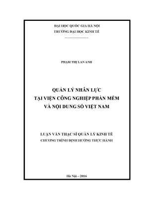 Quản Lý Nhân Lực Tại Viện Công Nghiệp Phần Mềm Và Nội