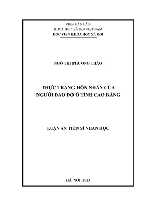 Thực Trạng Hôn Nhân Của Người Dao Đỏ Tại Tỉnh Cao Bằng