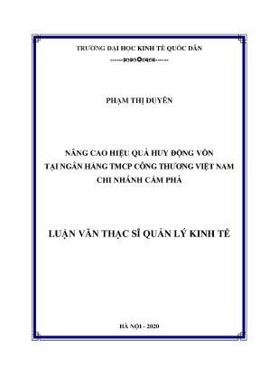 Tăng cường hiệu quả huy động vốn tại VietinBank Cẩm Phả