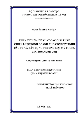Giải Pháp Chiến Lược Kinh Doanh Cho Công Ty TNHH Đầu Tư