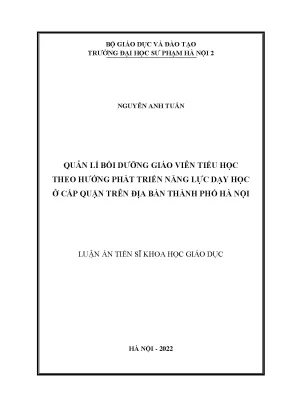 Quản lý bồi dưỡng giáo viên tiểu học tại Hà Nội: Phát