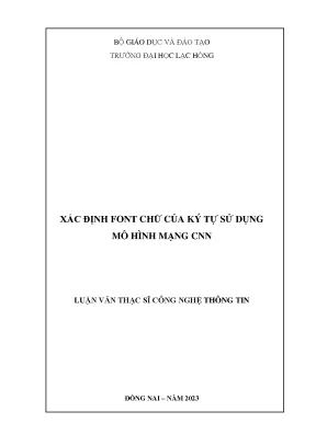 Xác Định Font Chữ Ký Tự Bằng Mô Hình Mạng CNN