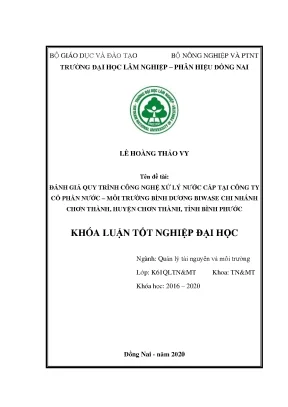 Đánh Giá Quy Trình Công Nghệ Xử Lý Nước Cấp Tại Công Ty