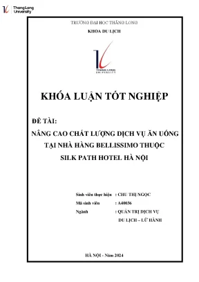 Nâng Cao Chất Lượng Dịch Vụ Ăn Uống Tại Nhà Hàng Bellissimo