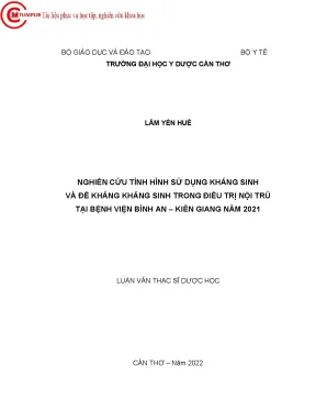 Nghiên Cứu Tình Hình Sử Dụng và Đề Kháng Kháng Sinh Tại 