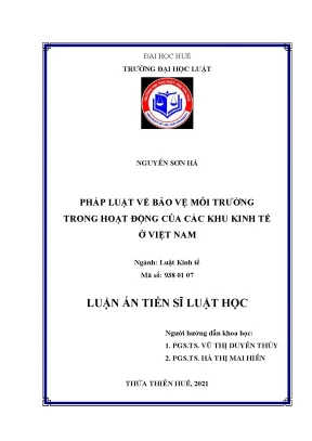 Bảo Vệ Môi Trường Trong Các Khu Kinh Tế Việt Nam: Nghiên