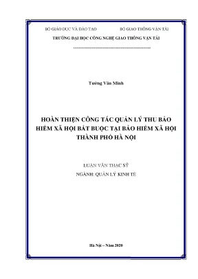 Cải Thiện Quản Lý Thu Bảo Hiểm Xã Hội Bắt Buộc Tại Hà Nội