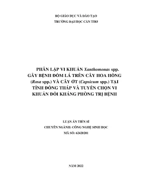 Nghiên cứu phân lập vi khuẩn Xanthomonas spp. gây bệnh