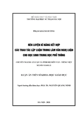 Rèn Luyện Kỹ Năng Kết Hợp Thao Tác Lập Luận Trong Làm 