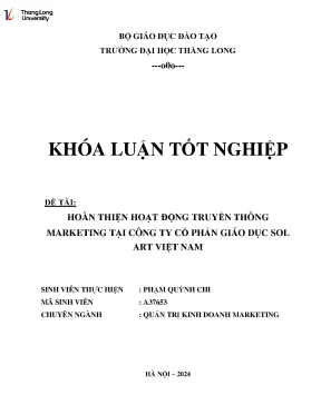Hoàn thiện hoạt động truyền thông marketing tại Công ty 