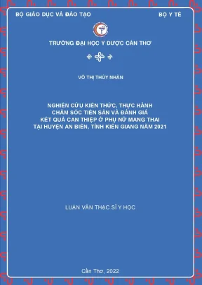 Nghiên Cứu Chăm Sóc Tiền Sản và Kết Quả Can Thiệp Ở Phụ