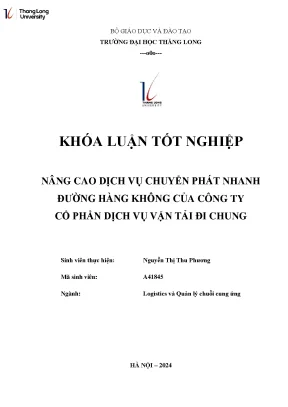 Nâng Cao Dịch Vụ Chuyển Phát Nhanh Đường Hàng Không Tại 