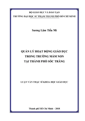Quản lý hiệu quả hoạt động giáo dục mầm non tại Sóc Trăng