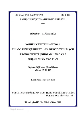 Nghiên Cứu Tính An Toàn Của Thuốc Tiêu Sợi Huyết rt-PA 