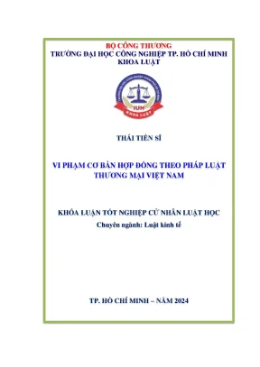 Khóa Luận Tốt Nghiệp Cử Nhân Luật Kinh Tế: Vi Phạm Cơ