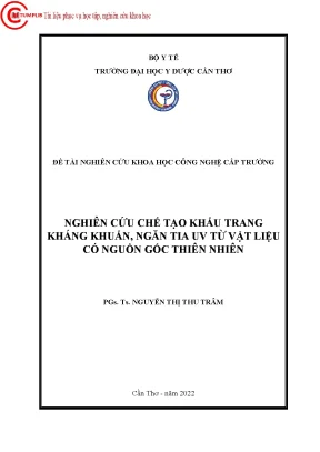 Nghiên Cứu Chế Tạo Khẩu Trang Kháng Khuẩn Ngăn Tia UV Từ