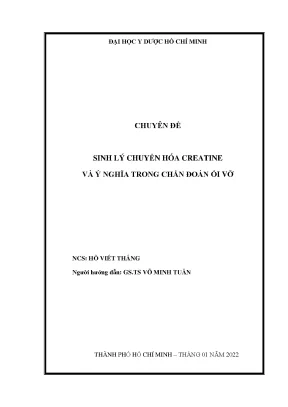 Nghiên Cứu Về Chuyển Hóa Creatine Trong Nước Ối Và Ứng