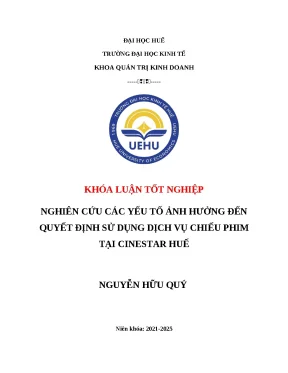 Nghiên cứu yếu tố ảnh hưởng đến quyết định sử dụng dịch 