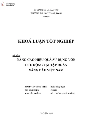 Nâng Cao Hiệu Quả Sử Dụng Vốn Lưu Động Tại Tập Đoàn Xăng
