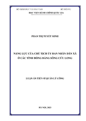Năng lực của chủ tịch ủy ban nhân xã ở các tỉnh đồng bằng sông cửu long