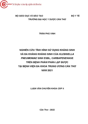 Nghiên Cứu Tình Hình Sử Dụng Kháng Sinh và Đa Kháng