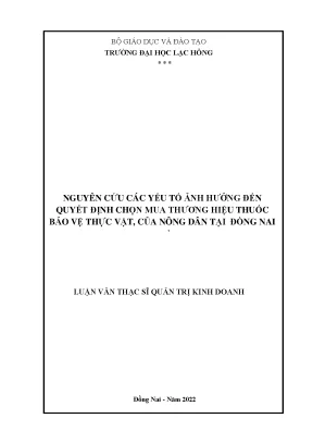 Nghiên Cứu Yếu Tố Ảnh Hưởng Đến Quyết Định Chọn Mua