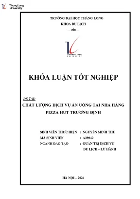 Nâng Cao Chất Lượng Dịch Vụ Ăn Uống Tại Nhà Hàng Pizza 
