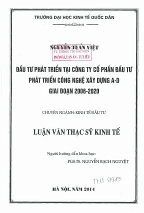 Phát Triển Đầu Tư Tại Công Ty Cổ Phần Đầu Tư Phát Triển