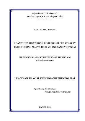 Hoàn thiện hoạt động kinh doanh của Công ty TNHH Thương