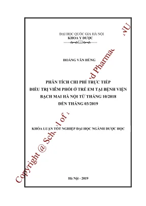 Phân Tích Chi Phí Điều Trị Viêm Phổi Ở Trẻ Em Tại Bệnh