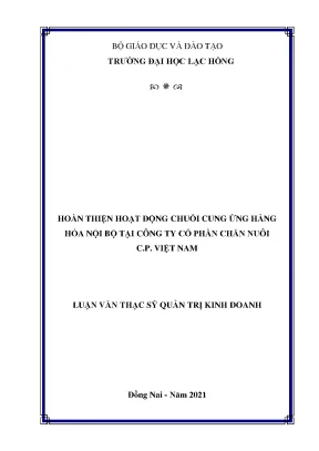 Nâng cao hiệu quả chuỗi cung ứng hàng hóa nội bộ tại