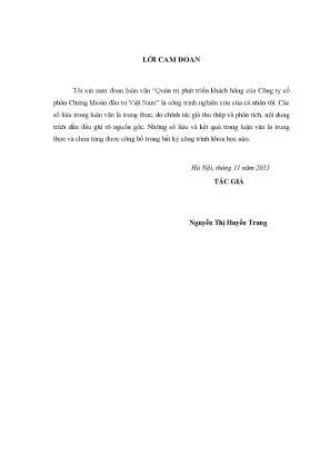 Quản Trị Phát Triển Khách Hàng Tại Công Ty Cổ Phần Chứng