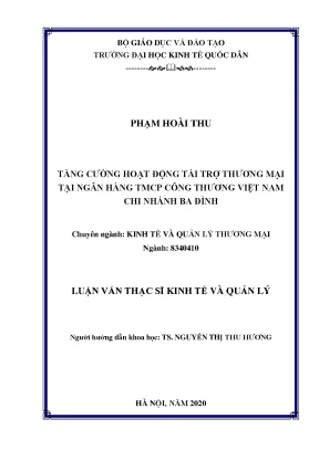 Tăng Cường Hoạt Động Tài Trợ Thương Mại Tại Ngân Hàng 