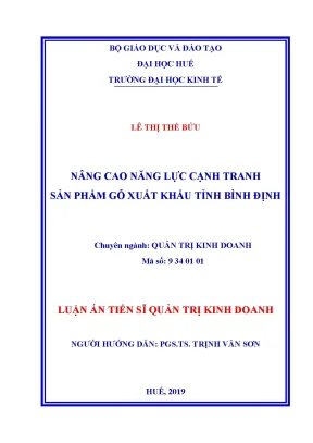 Nâng Cao Năng Lực Cạnh Tranh Sản Phẩm Gỗ Xuất Khẩu Tỉnh