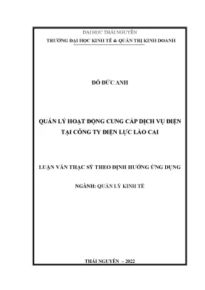 Quản Lý Dịch Vụ Điện Tại Công Ty Điện Lực Lào Cai: