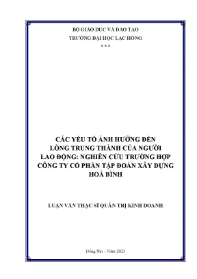 Các Yếu Tố Ảnh Hưởng Đến Lòng Trung Thành Của Người Lao