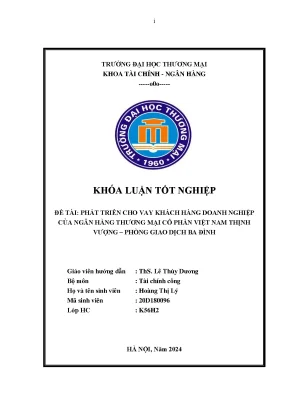Phát Triển Cho Vay Khách Hàng Doanh Nghiệp Tại Ngân Hàng