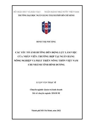 Các yếu tố ảnh hưởng đến động lực làm việc của nhân viên