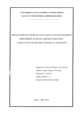 Ứng Dụng Triết Lý Quản Lý Lean 'Made in Vietnam' Trong 