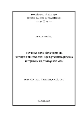 Huy Động Cộng Đồng Xây Dựng Trường Tiểu Học Đạt Chuẩn 