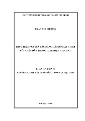 Nguyên Tắc Đảng Gắn Bó Mật Thiết Với Nhân Dân Trong Giai 