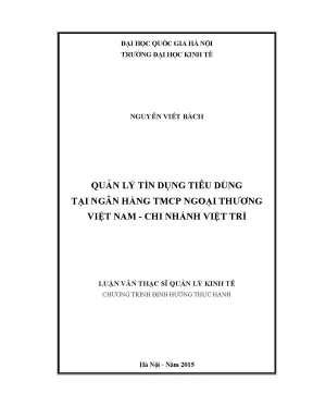 Quản Lý Tín Dụng Tiêu Dùng Tại Ngân Hàng TMCP Ngoại