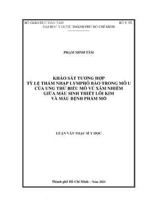 Nghiên Cứu Tương Hợp Tỷ Lệ Thấm Nhập Lymphô Bào Trong Mô 