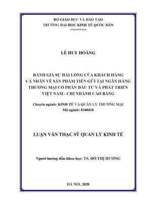 Đánh Giá Sự Hài Lòng Của Khách Hàng Về Sản Phẩm Tiền Gửi