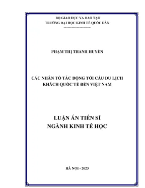 Các Nhân Tố Ảnh Hưởng Đến Cầu Du Lịch Quốc Tế Tại Việt Nam