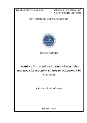 Nghiên Cứu Fucoidan Từ Rong Nâu Việt Nam: Cấu Trúc và 