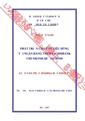 Phát Triển Cho Vay Tiêu Dùng Tại Sacombank Quảng Bình